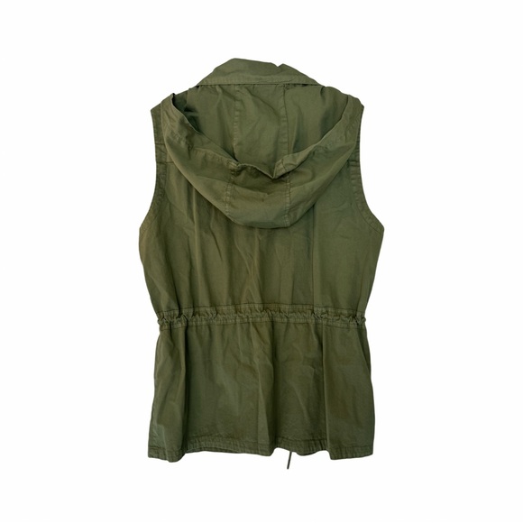 North Style olive green utility vest. Hooded front zip and snaps large gorpcore - Picture 5 of 9